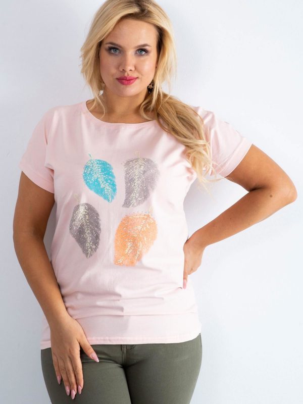 Pale pink T-shirt plus size Moving