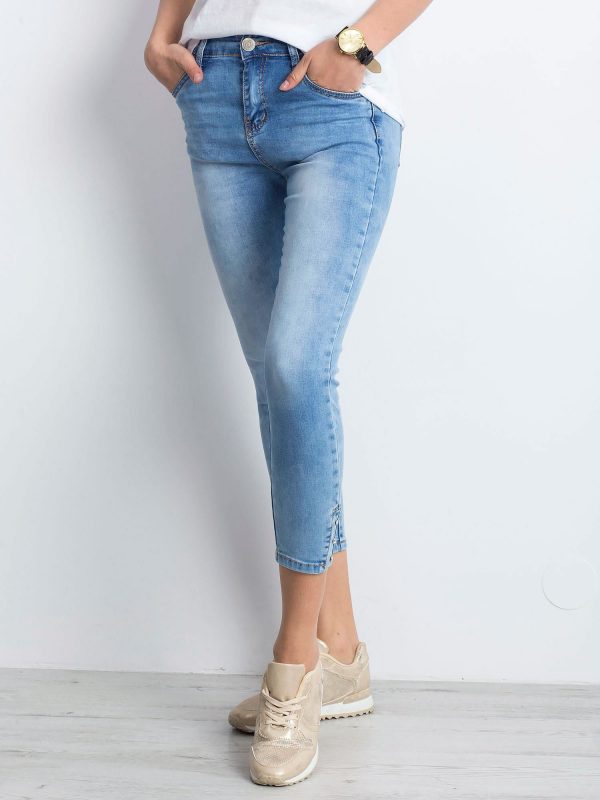 Blue overlocked jeans