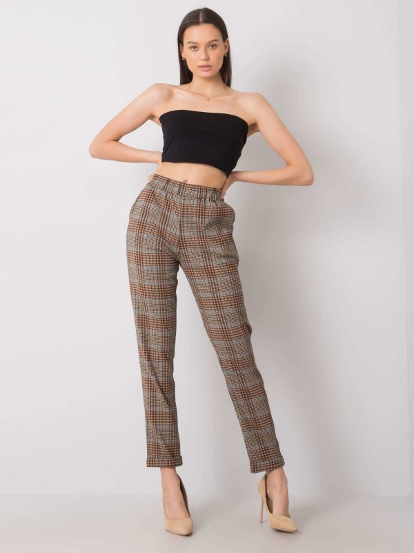 Araminta Brown Plaid Pants