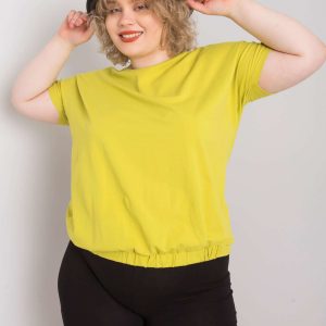 Light green plus size blouse with Addyson ribbed