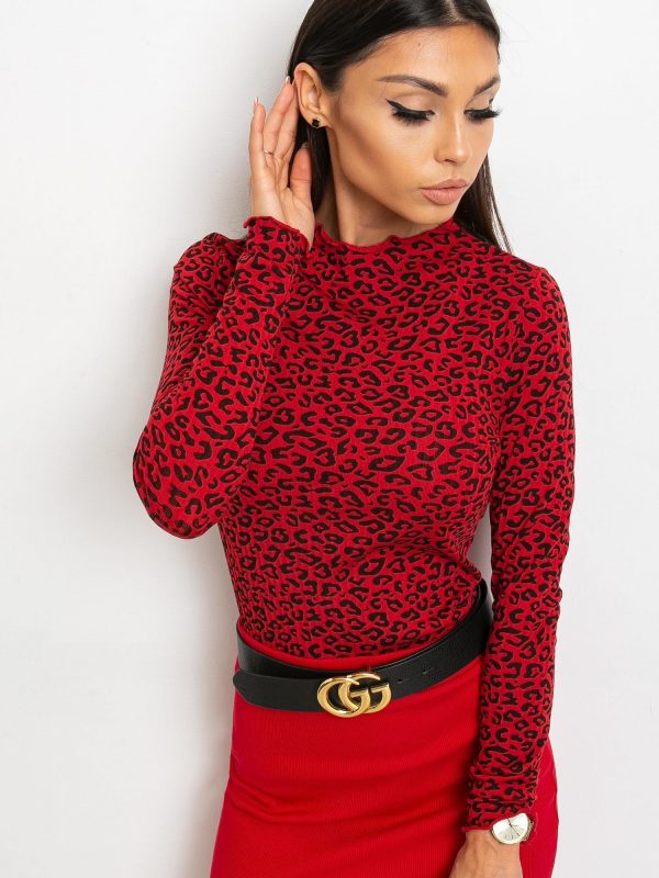 RUE PARIS Ruby Red blouse