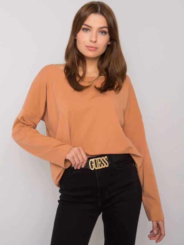 Leyah Camel Long Sleeve Blouse