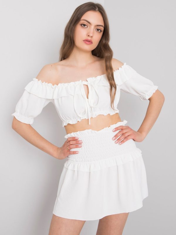 White short top with frill Arnika OCH BELLA