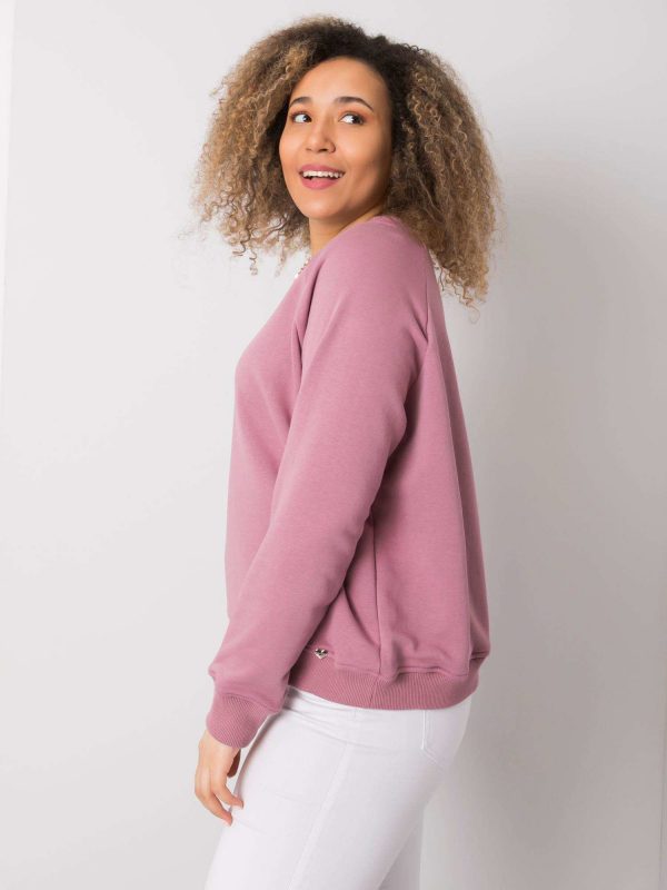 Donna Dirty Pink Plus Size Cotton Sweatshirt