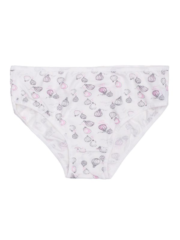 Ecru girl briefs with print