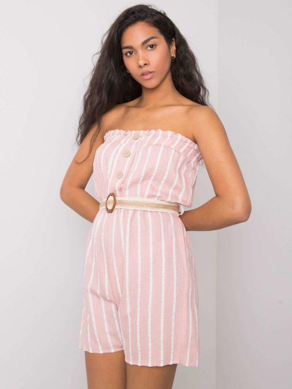 Pink and white striped jumpsuit Soledad RUE PARIS