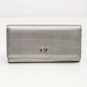 Silver Eco Leather Olong Wallet