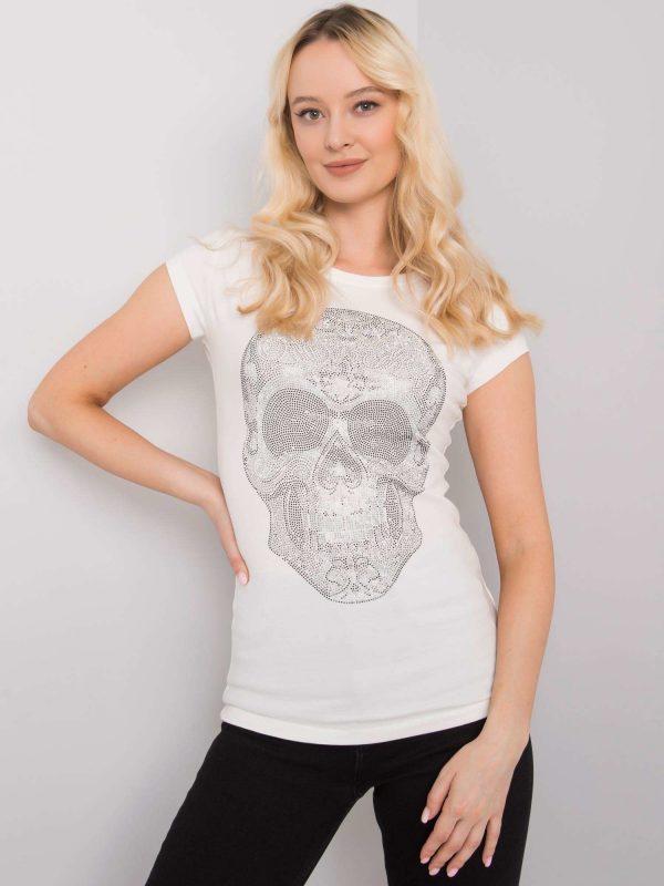 Ecru t-shirt with Skull application