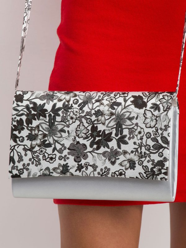 Silver Flower Clutch