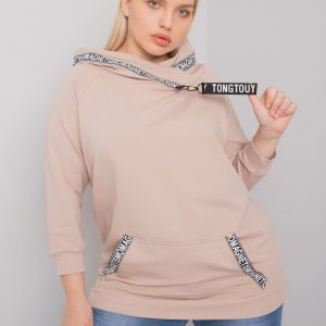 Light Beige Plus Size Hoodie Jordynn