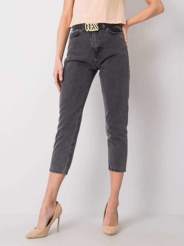 Dark grey high waist pants Jovita RUE PARIS