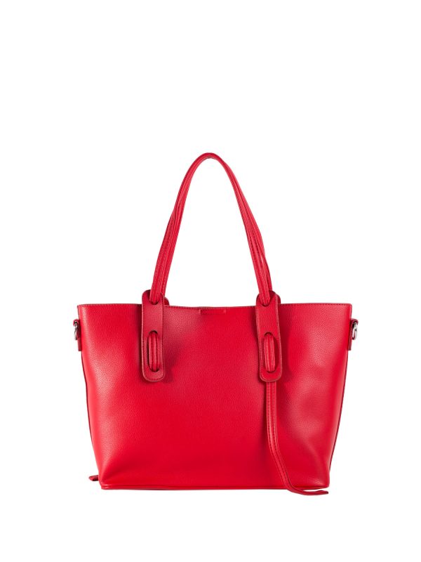 Red shoulder bag with adjustable strap