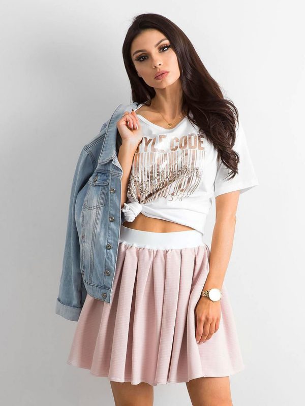 BY O LA LA Light pink flared skirt