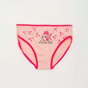 Peach panties for girl with print