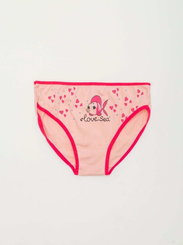 Peach panties for girl with print