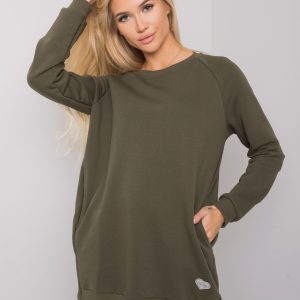 Khaki cotton sweatshirt with pockets Candri RUE PARIS