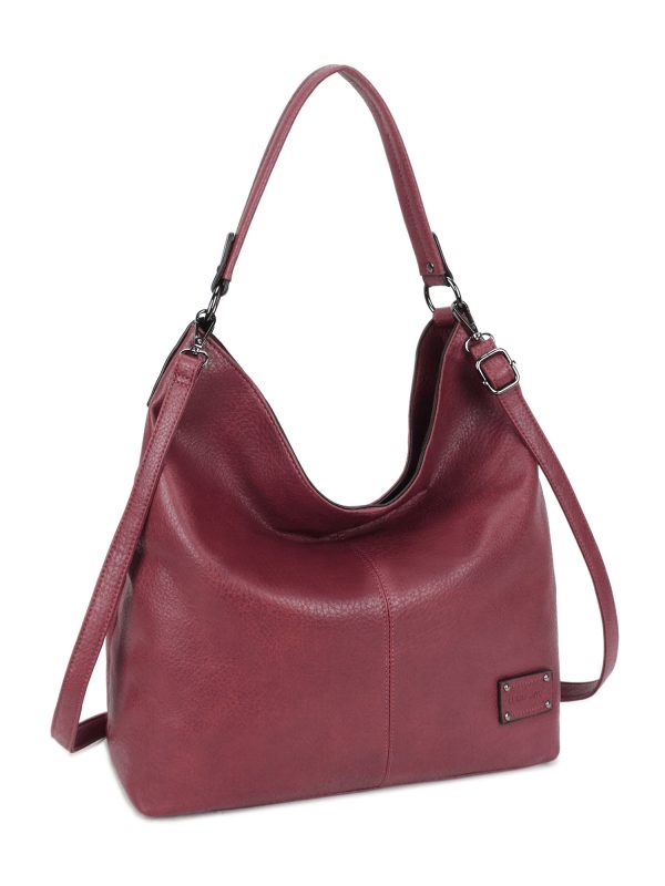 Burgundy large soft bag LUIGISANTO