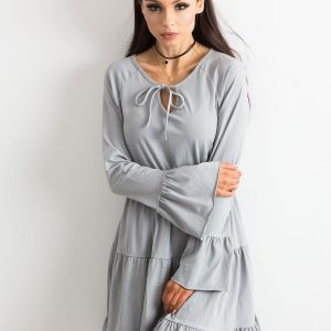 Light gray dress with wide sleeves