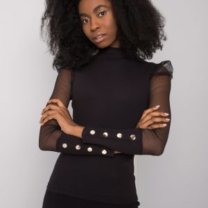 Women's black turtleneck blouse Donnah RUE PARIS