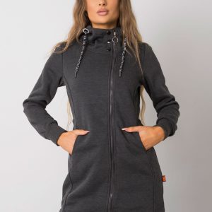 Hensley Dark Grey Cotton Hooded Sweatshirt