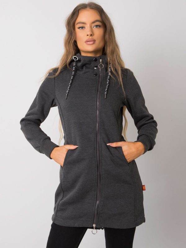 Hensley Dark Grey Cotton Hooded Sweatshirt