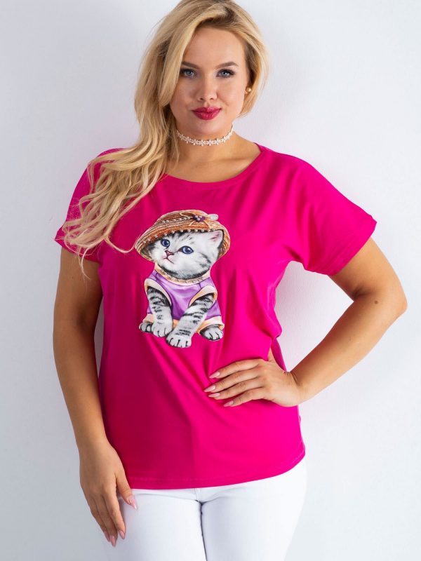 Dark pink t-shirt Glory PLUS SIZE