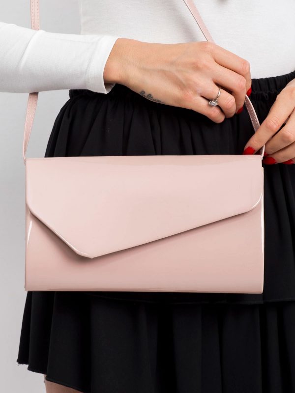 Eco leather clutch bag powder pink