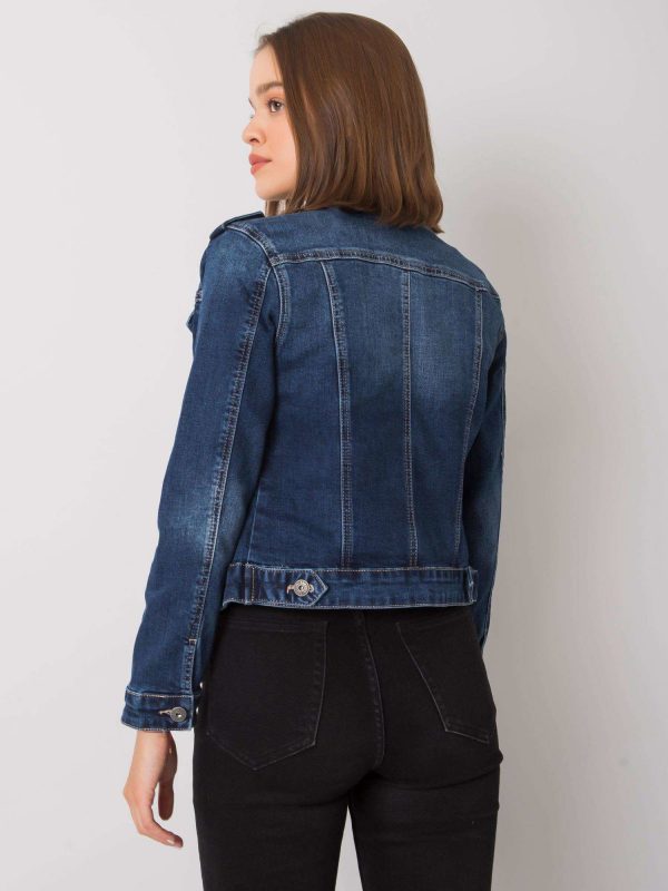 Tiphanie Blue Zipper Denim Jacket