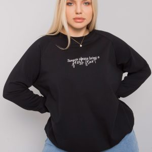 Black plus size sweatshirt with Marlow