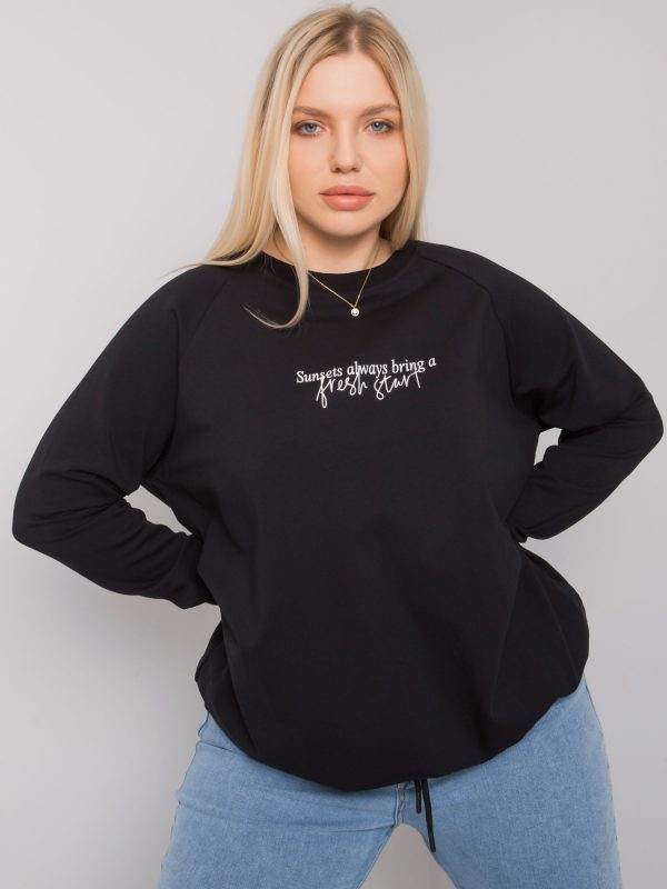 Black plus size sweatshirt with Marlow