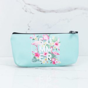 Mint Printed Cosmetic Bag