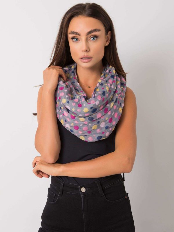 Grey women's scarf in dots