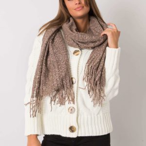 Beige scarf with fringes