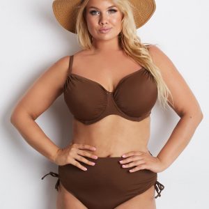 Brown Plus Size Swimsuit Pralines