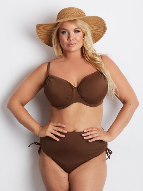 Brown Plus Size Swimsuit Pralines