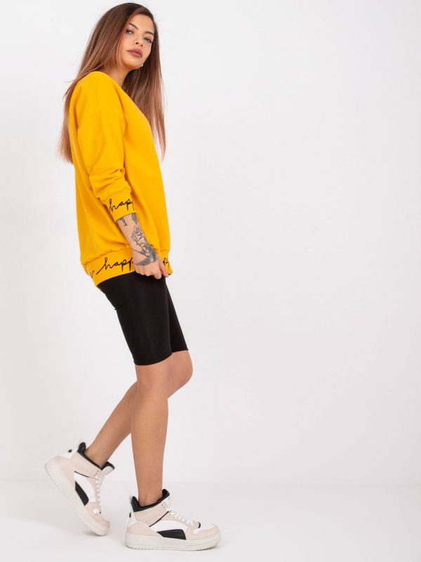 Charliza Dark Yellow Cotton Sweatshirt