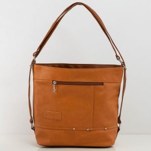 Camel eco-leather city bag