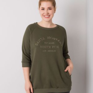 Khaki Vincente Hooded Plus Size Sweatshirt