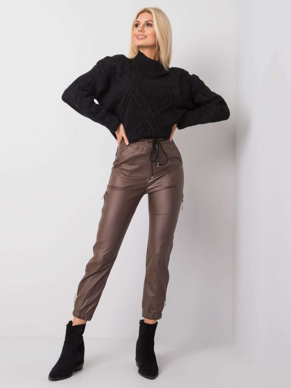 Brown Jackie Waxed Pants