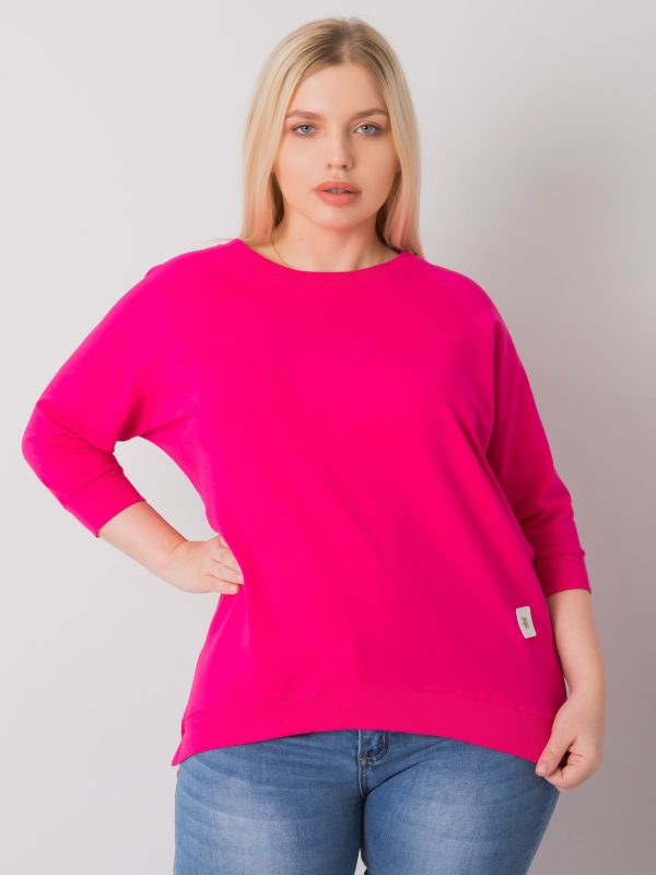 Ninetta plus size fuchsia cotton sweatshirt