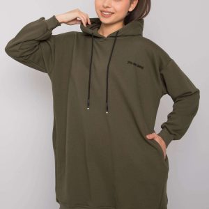 Khaki hoodie with pockets Indira