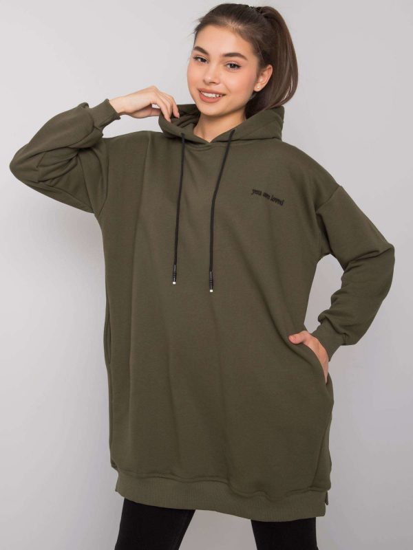 Khaki hoodie with pockets Indira