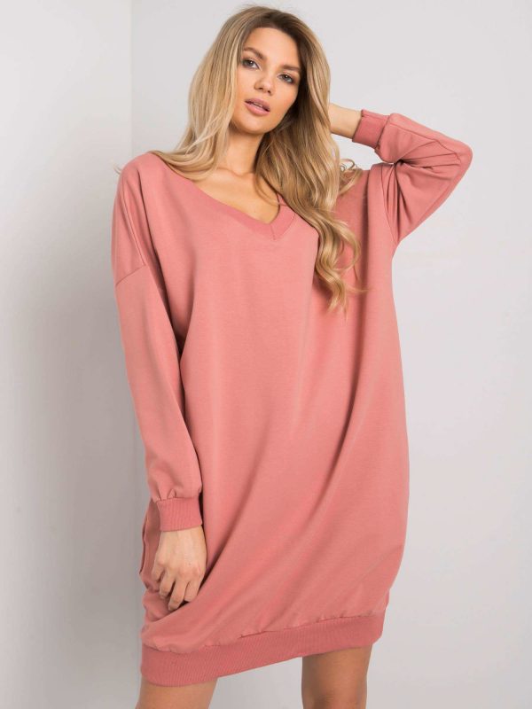 Dirty pink V-neck sweatshirt Nayla