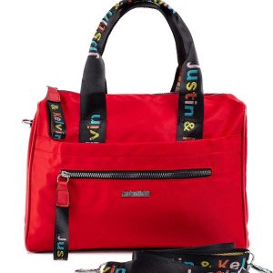 Red City Bag with Detachable Strap