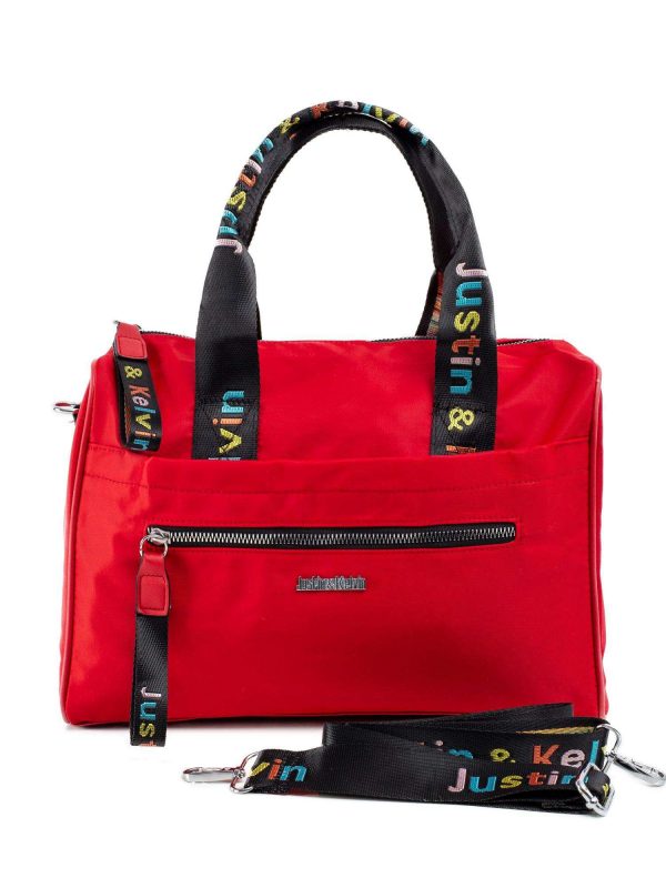 Red City Bag with Detachable Strap