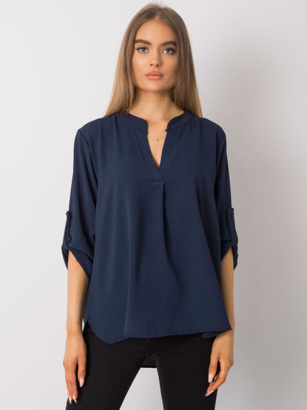 Navy blue oversize Portland blouse