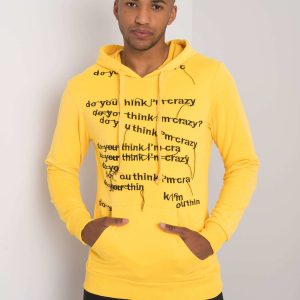 Yellow sweatshirt for men with inscriptions Camden