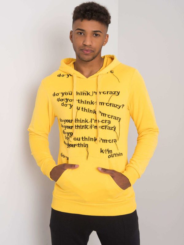 Yellow sweatshirt for men with inscriptions Camden