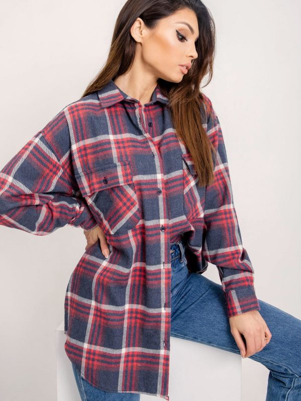 BSL Grey and Red Plaid Shirt