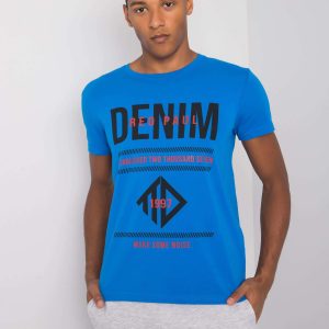 Blue Men's T-Shirt with Asher Print